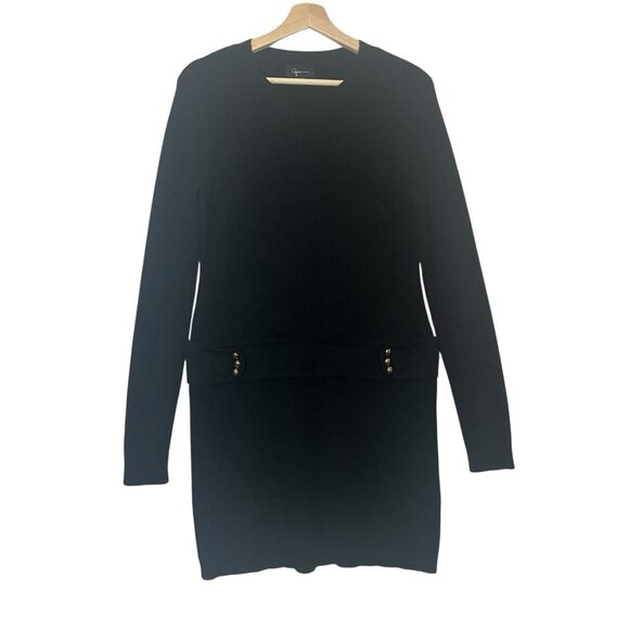 Aqua Dresses & Skirts - Aqua Women's 100% Cashmere Black Cable Knit Dress Size Large Long Sleeves